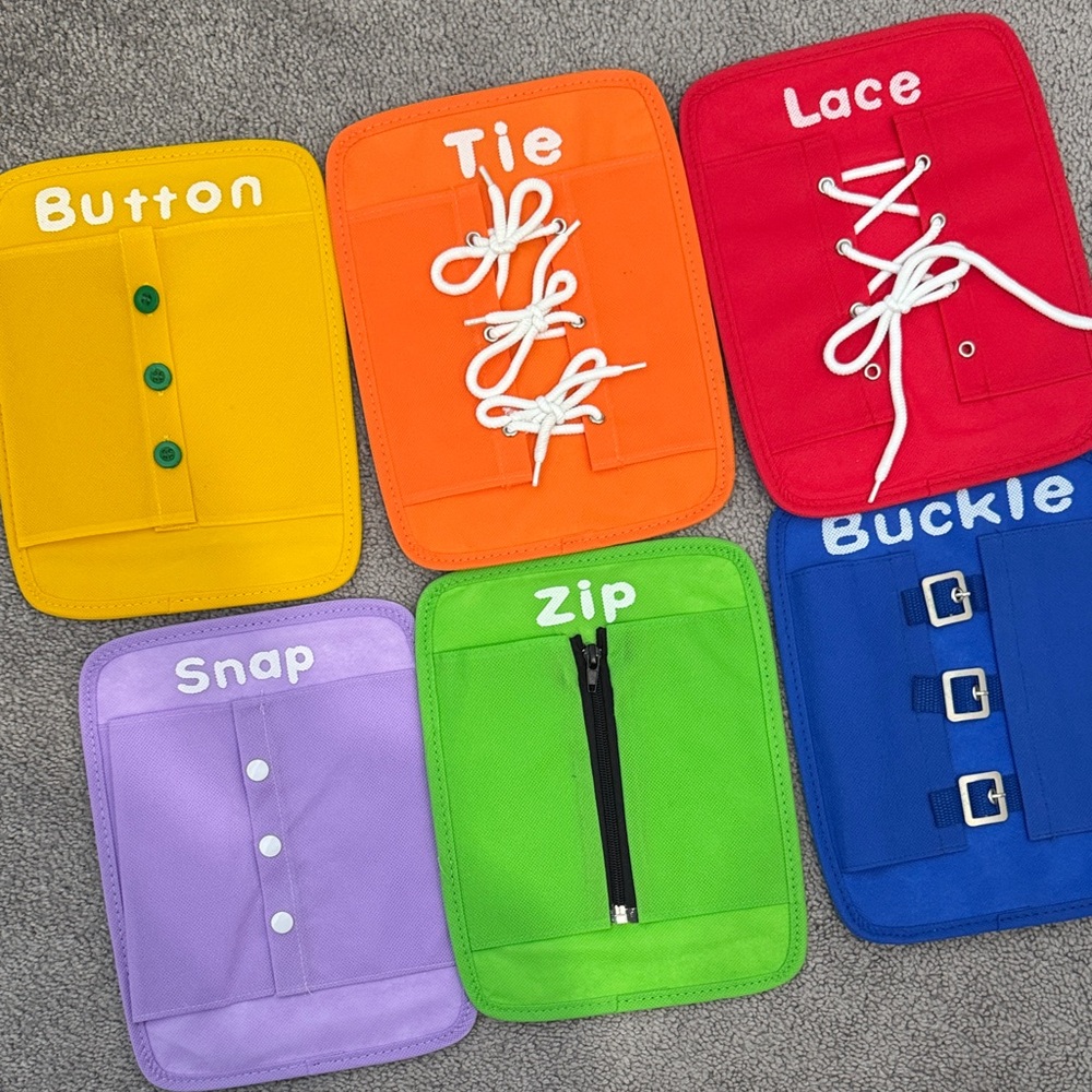 Colorful Kids Fastening Practice Boards Set
